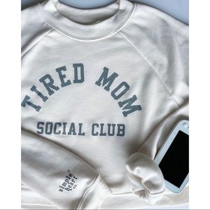 simple heart co. - Tired Mom Social Club Cropped Sweatshirt